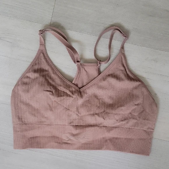 PINK Active Victoria's Secret Brown Sports Bra with Wide Straps - Picture 1 of 4